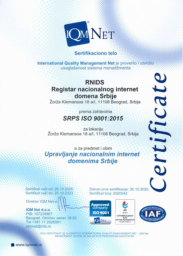Sertifikat ISO 9001-2015